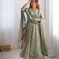 Elegant Fandy Silk Gown with Sequin Embroidery, Micro Pant and Matching Dupatta - Jaipuri Vastra