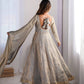 Elegant Fandy Silk Gown with Sequin Embroidery, Micro Pant and Matching Dupatta - Jaipuri Vastra