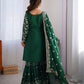 Chinon Silk Thread and Sequin Work Sharara Set with Micro Inner and Dupatta - Jaipuri Vastra