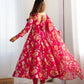 Premium Organza Silk Full-Flare Anarkali with Canvas Trim and Coordinated Dupatta & Pant - Jaipuri Vastra