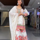 Faux Georgette Palazzo Suit Set with Sequin Embroidery and Digital Print Detailing - Jaipuri Vastra