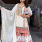 Faux Georgette Palazzo Suit Set with Sequin Embroidery and Digital Print Detailing - Jaipuri Vastra