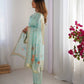 Chanderi Silk Jacquard Work Suit Set with Plain Pant and Matching Dupatta - Jaipuri Vastra
