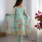 Chanderi Silk Jacquard Work Suit Set with Plain Pant and Matching Dupatta - Jaipuri Vastra