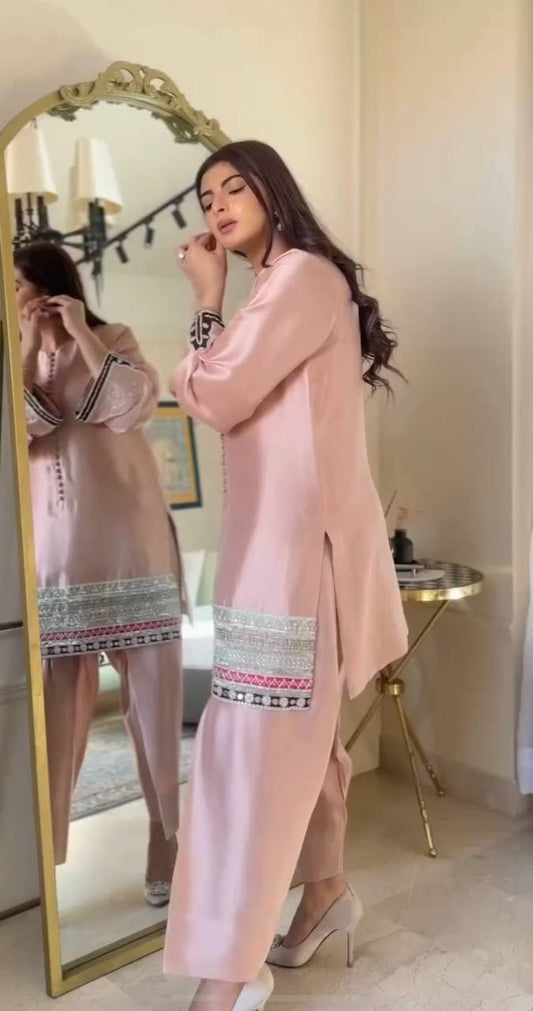 Stylish Heavy Crepe Suit Set Featuring Fancy Embroidered Top, Palazzo and Matching Dupatta - Jaipuri Vastra