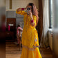 Designer Chinon Silk Sharara Suit with Heavy Sequins and Zari Thread Embroidery - Jaipuri Vastra