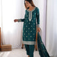 Chinon Silk Thread and Sequin Embroidered Top with Matching Pant and Dupatta - Jaipuri Vastra