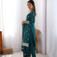 Chinon Silk Thread and Sequin Embroidered Top with Matching Pant and Dupatta - Jaipuri Vastra