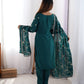 Chinon Silk Thread and Sequin Embroidered Top with Matching Pant and Dupatta - Jaipuri Vastra