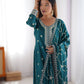 Chinon Silk Thread and Sequin Embroidered Top with Matching Pant and Dupatta - Jaipuri Vastra