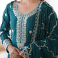 Chinon Silk Thread and Sequin Embroidered Top with Matching Pant and Dupatta - Jaipuri Vastra