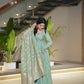 Pure Chanderi Anarkali Suit in Roman Silk with Flare, Paired with Dupatta and Bottoms - Jaipuri Vastra