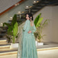 Pure Chanderi Anarkali Suit in Roman Silk with Flare, Paired with Dupatta and Bottoms - Jaipuri Vastra