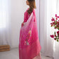 Chanderi Silk Jacquard Work and Digital Print Suit Set with Pant and Dupatta - Jaipuri Vastra