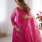 Chanderi Silk Jacquard Work and Digital Print Suit Set with Pant and Dupatta - Jaipuri Vastra