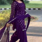 Designer Dhoti Suit Set for Women in Faux Georgette with Sequins and Zari Embroidery - Jaipuri Vastra