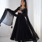 Designer Faux Georgette Anarkali Set with Embroidery, Bead and Zari Detailing - Jaipuri Vastra