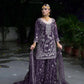 Party Ready Fox Georgette Embroidered Top Plazzo and Fancy Dupatta