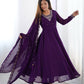 Designer Faux Georgette Anarkali Set with Embroidery, Bead and Zari Detailing - Jaipuri Vastra