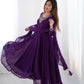 Designer Faux Georgette Anarkali Set with Embroidery, Bead and Zari Detailing - Jaipuri Vastra