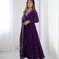 Designer Faux Georgette Anarkali Set with Embroidery, Bead and Zari Detailing - Jaipuri Vastra