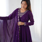 Designer Faux Georgette Anarkali Set with Embroidery, Bead and Zari Detailing - Jaipuri Vastra