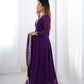 Designer Faux Georgette Anarkali Set with Embroidery, Bead and Zari Detailing - Jaipuri Vastra