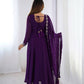 Designer Faux Georgette Anarkali Set with Embroidery, Bead and Zari Detailing - Jaipuri Vastra