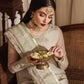 Stylish Party Wear Tabby Organza Sharara Suit Set with Heavy Embroidery and Cream Dupatta - Jaipuri Vastra