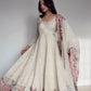 Chinon Silk Off White Three-Piece Set Featuring Sleek Pant and Subtle Dupatta - Jaipuri Vastra