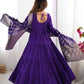 Pure Chanderi Anarkali Suit in Roman Silk with Flare, Paired with Dupatta and Bottoms - Jaipuri Vastra