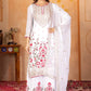 Stylish Party Wear Suit Set with Embroidered Faux Georgette Top, Palazzo and Matching Dupatta - Jaipuri Vastra