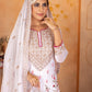 Stylish Party Wear Suit Set with Embroidered Faux Georgette Top, Palazzo and Matching Dupatta - Jaipuri Vastra