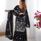 Elegant Star Georgette Sharara Suit with Front and Back Thread Sequin Work and Dupatta - Jaipuri Vastra