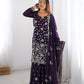 Elegant Star Georgette Sharara Suit with Front and Back Thread Sequin Work and Dupatta - Jaipuri Vastra