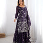 Elegant Star Georgette Sharara Suit with Front and Back Thread Sequin Work and Dupatta - Jaipuri Vastra