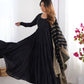 Pure Chanderi Anarkali Suit in Roman Silk with Flare, Paired with Dupatta and Bottoms - Jaipuri Vastra