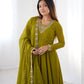 Designer Faux Georgette Anarkali Set with Embroidery, Bead and Zari Detailing - Jaipuri Vastra