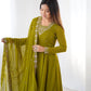 Designer Faux Georgette Anarkali Set with Embroidery, Bead and Zari Detailing - Jaipuri Vastra