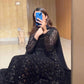 Exclusive Black Anarkali Suit for Women with Faux Blooming Sharara and Dupatta - Jaipuri Vastra