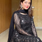 Exclusive Black Anarkali Suit for Women with Faux Blooming Sharara and Dupatta - Jaipuri Vastra