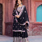 Designer Faux Georgette Thread and Sequin Work Top with Sharara and Dupatta - Jaipuri Vastra