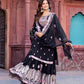 Designer Faux Georgette Thread and Sequin Work Top with Sharara and Dupatta - Jaipuri Vastra