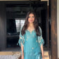 Elegant Japan Satin Co-Ord Set with Designer Fendi Silk Kaftan and Dori Latkan Detailing