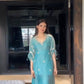 Elegant Japan Satin Co-Ord Set with Designer Fendi Silk Kaftan and Dori Latkan Detailing