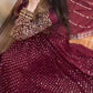 Beautiful Maroon Faux Georgette and Dupatta Ensemble for Festive Occasions - Jaipuri Vastra
