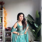 Graceful Blue Fandy Silk Gown Pant and Dupatta Set with Contemporary Style - Jaipuri Vastra