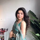 Graceful Blue Fandy Silk Gown Pant and Dupatta Set with Contemporary Style - Jaipuri Vastra