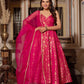 Graceful Dark Pink Jacquard Silk Pant and Dupatta Set Featuring Traditional Elegance - Jaipuri Vastra