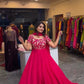 Designer Gown Set in Heavy Natural Crepe with Matching Pant and Dupatta - Jaipuri Vastra